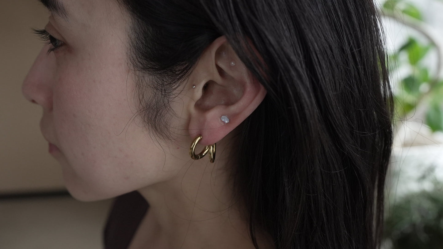 ミニダブルフープピアス