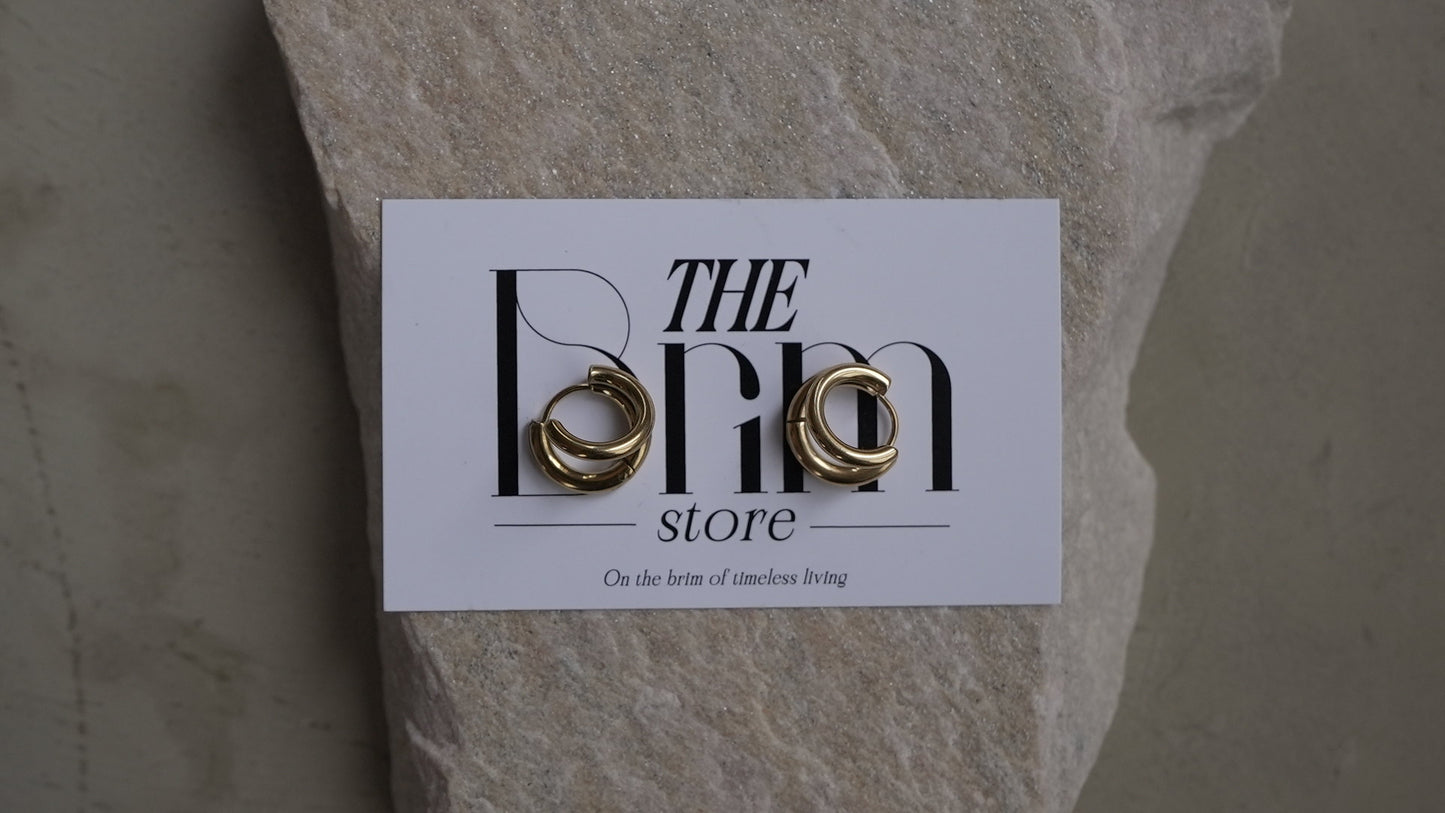 ミニダブルフープピアス