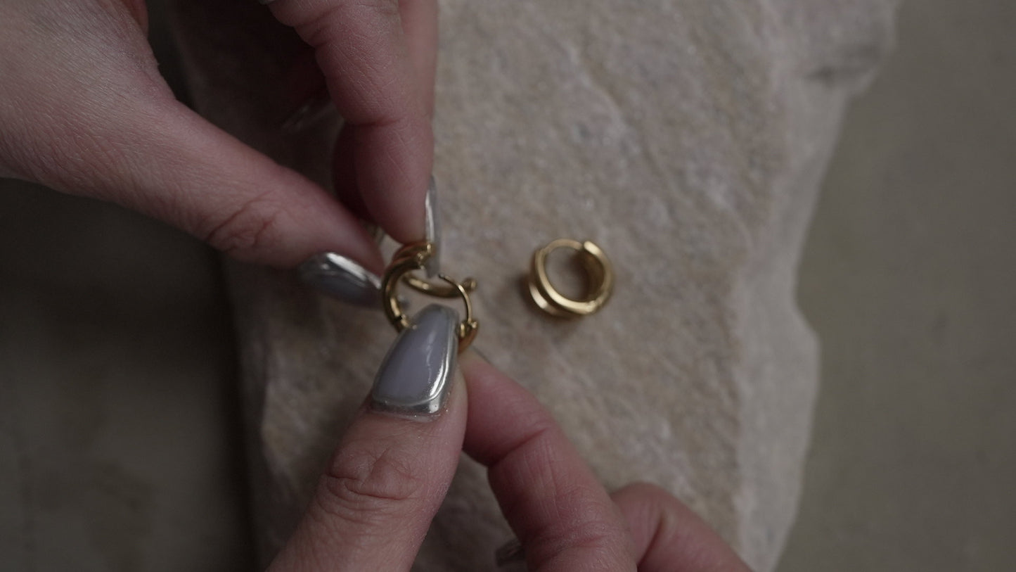 ミニダブルフープピアス